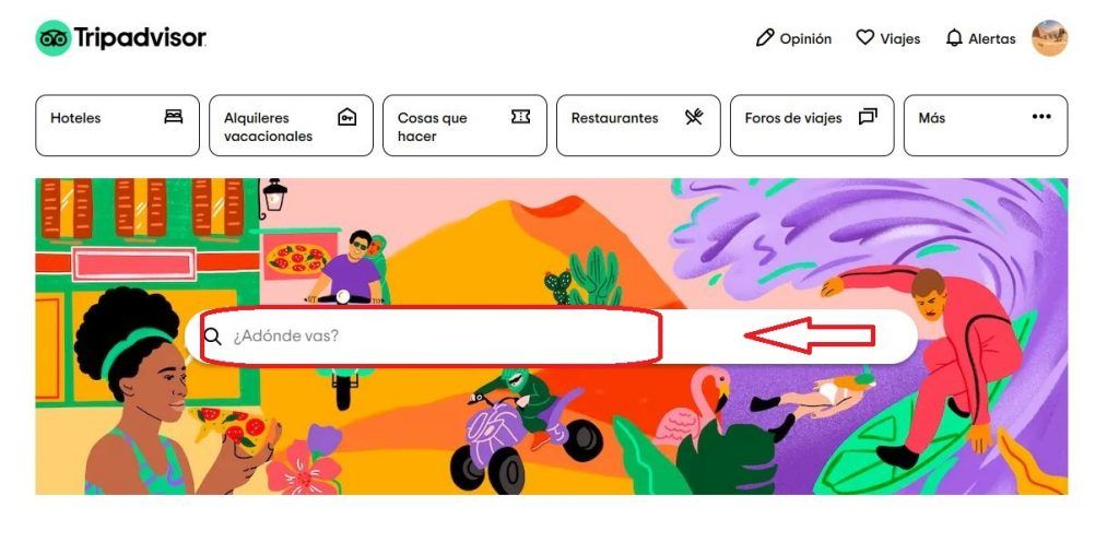 pagina principal de Tripadvisor